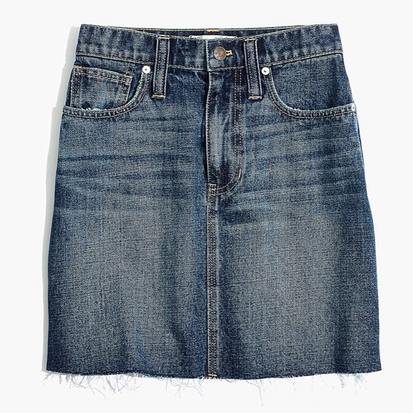 NWT - Madewell Rigid Denim Straight Mini Skirt: Reworked Edition - Size 25 - Picture 5 of 10